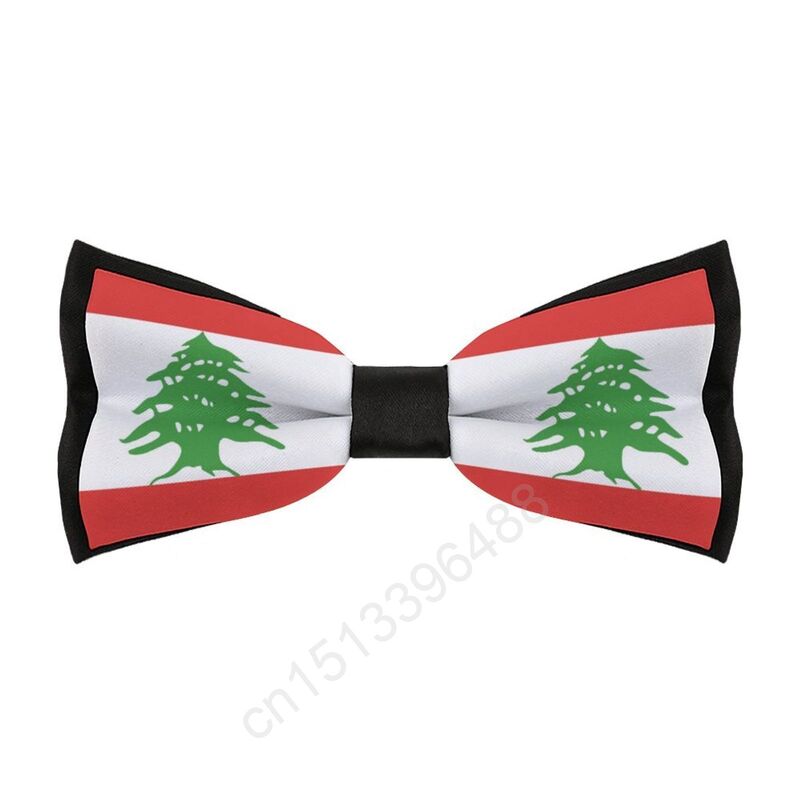 Nieuwe Polyester Libanon Vlag Bowtie Voor Mannen Mode Casual Heren Strikjes Das Das Voor Bruiloft Feestpakken Stropdas