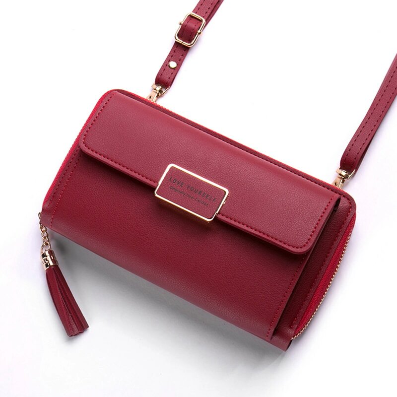 Damen mobile Brieftasche große Kapazität Umhängetaschen Mode Multifunktion design einfache Sinn für Trend Umhängetaschen Reiß verschluss Tasche