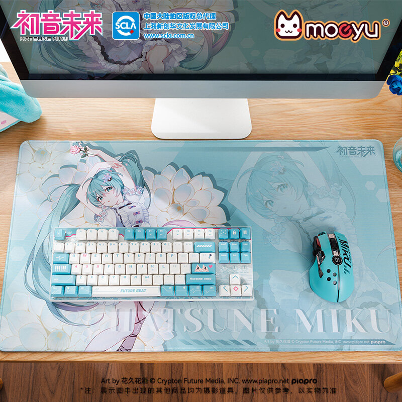 Moeyu podkładka pod mysz Anime Miku39 podkładka pod mysz Vocaloid Cosplay podkład na biurko mata duża klawiatura kreskówka z japonii akcesoria do gier Playmat