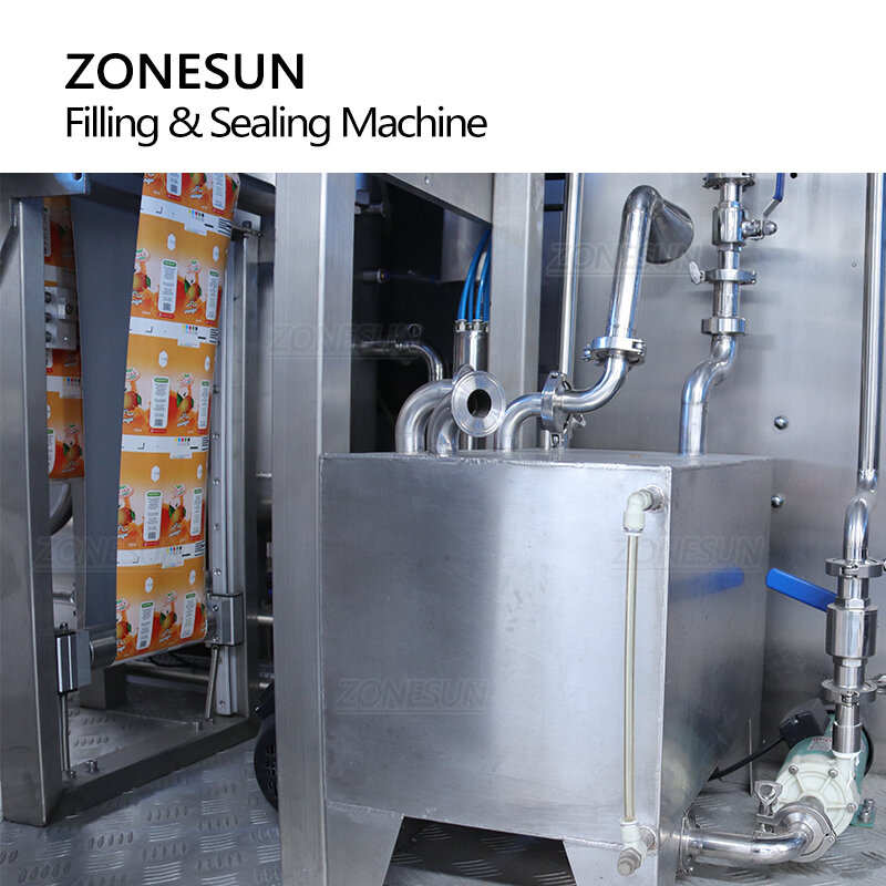 Máquina De Enchimento Líquida De Embalagem Asséptica ZONESUN, Linha De Produção De Caixa UHT De Bebidas Lácteas, ZS-AUBP5000, 125ml-1l