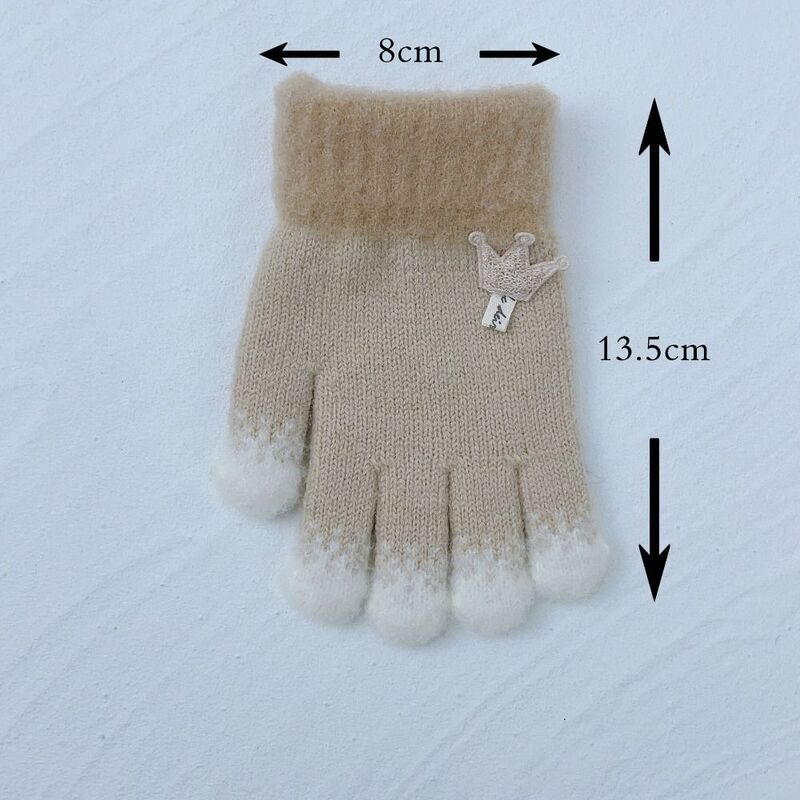 ถุงมือไหมพรมหนาสำหรับเด็ก, ถุงมือถักลายการ์ตูนไม่มีนิ้วถุงมือฤดูหนาวให้ความอบอุ่นสำหรับเด็กทารก