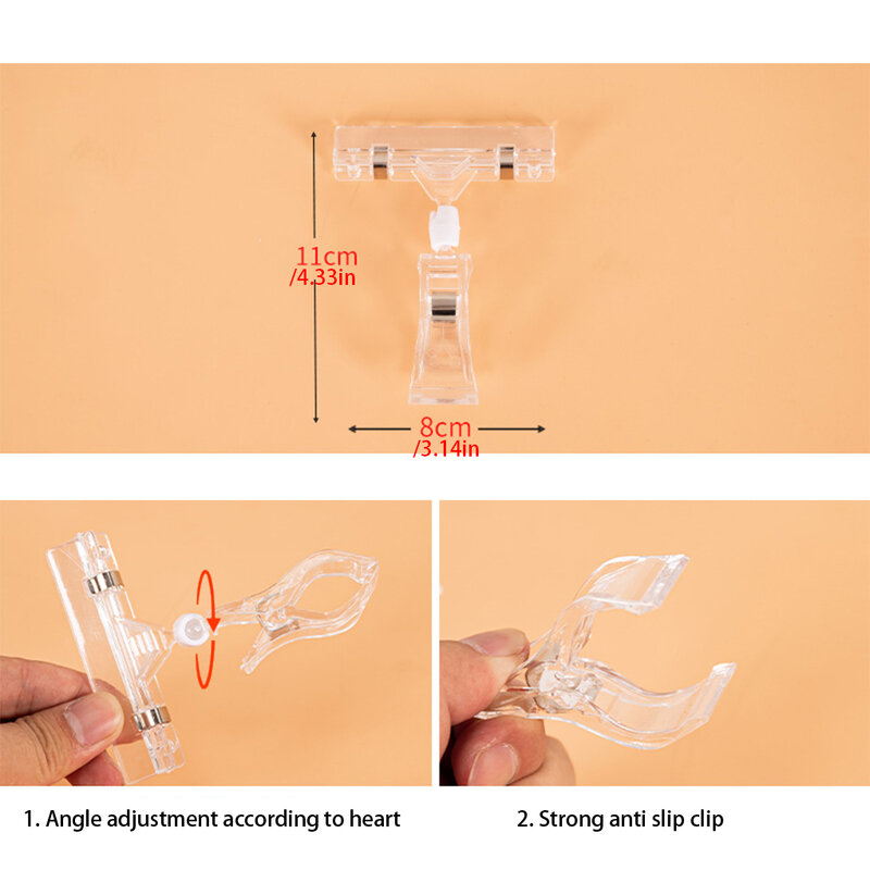 20 штук практичный прозрачный держатель знака зажим для широкого применения удобный прозрачный пластиковый зажим
