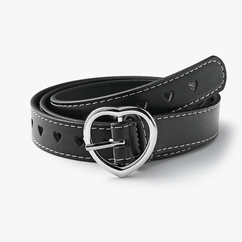 Simple Love Belt Y2K Design Female PU Leather Waist Belt Top Quality