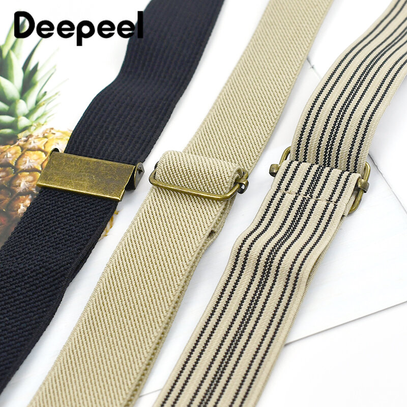 Deepeel-Calças de cinta antiderrapante elásticas unissex, botão de suspensão masculino, suspensórios em forma de Y, botão adulto, jockstrap masculino, 2,5x110cm