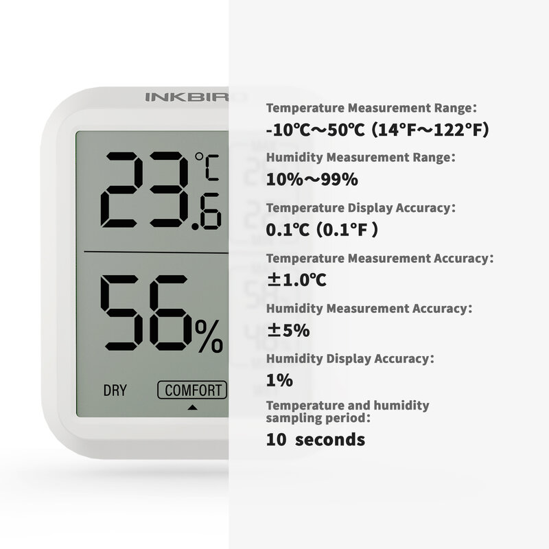 Termometr ITH-20 i higrometr 3 tryby INKBIRD błyskawiczny wskaźnik temperatury i wilgotności do czytania dla gospodarstw domowych, futerały na gitarę
