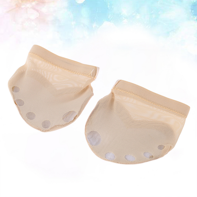 1 Pair of Ballet Forefoot Cushion 5 Holes Elastic Half Sole - Size S
