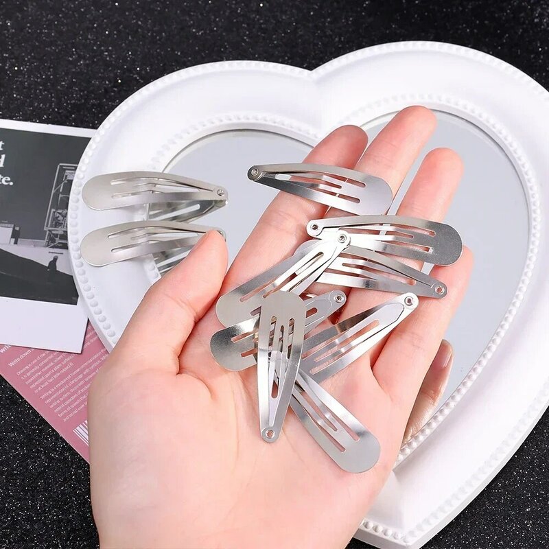 10-50pcs Simple Silver Hair Clips BB Snap Hairpins Base for DIY Handmade Barrettes Y2K Women Girls Styling Tools Accessories