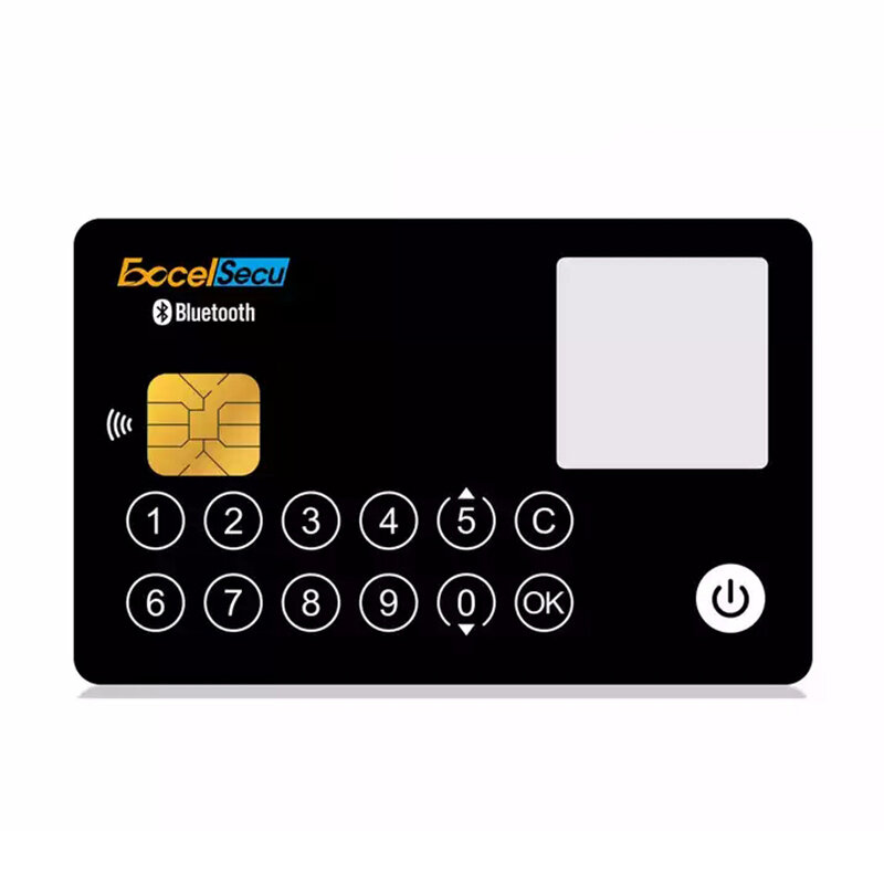 Excelsecu Kartu Tampilan Tinta E Bluetooth Bertenaga NFC 13 Tombol Kode QR Gambar Kartu JAVA Pintar Satu Kali Kata Sandi Disesuaikan