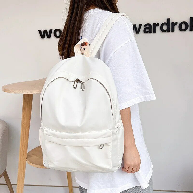 Mochila de Nylon impermeável para mulheres, bolsa de viagem feminina, mochila para adolescentes, cor sólida Bookbag, alta qualidade, novo