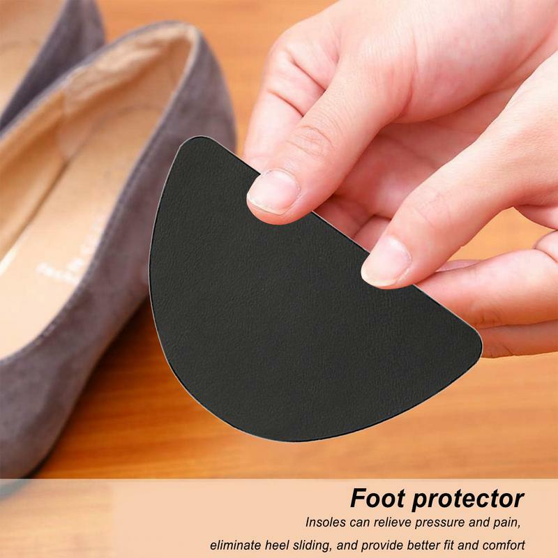 Protetores de salto auto-adesivos para pés, PU protetora, almofadas ergonômicas do salto, resistente ao desgaste, sapatos, 4pcs
