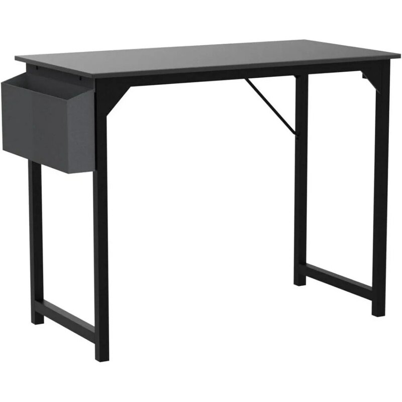 โต๊ะคอมพิวเตอร์ขนาดเล็ก, โต๊ะโมเดิร์นเรียบง่ายทำจากไม้พร้อมถุงใส่และตะขอหูฟังสำหรับห้องนอนนักเรียนให้สำนักงานบ้านขนาด40นิ้ว