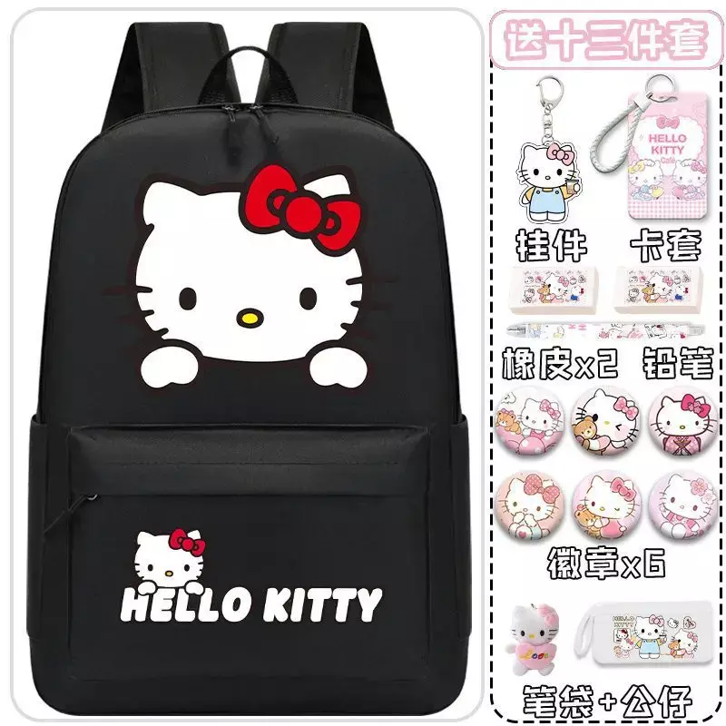 Sanrio New Hello Kitty Schoolbag Lightweight Large Capacity Cartoon Children Backpack for Male and Female Students