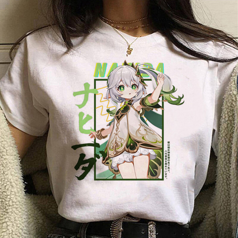 Новинка 2023, футболка с принтом Genshin Impact, женская футболка с коротким рукавом и забавным аниме, женская футболка с графическим принтом в стиле Харадзюку, одежда Y2K, футболки, топы