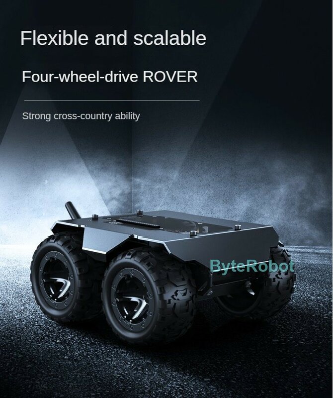 Telaio per auto robotizzato completamente in metallo flessibile ed espandibile 4WD Mobile Robot Car per modulo ESP32 integrato con serbatoio OLED RC da 0.91 pollici