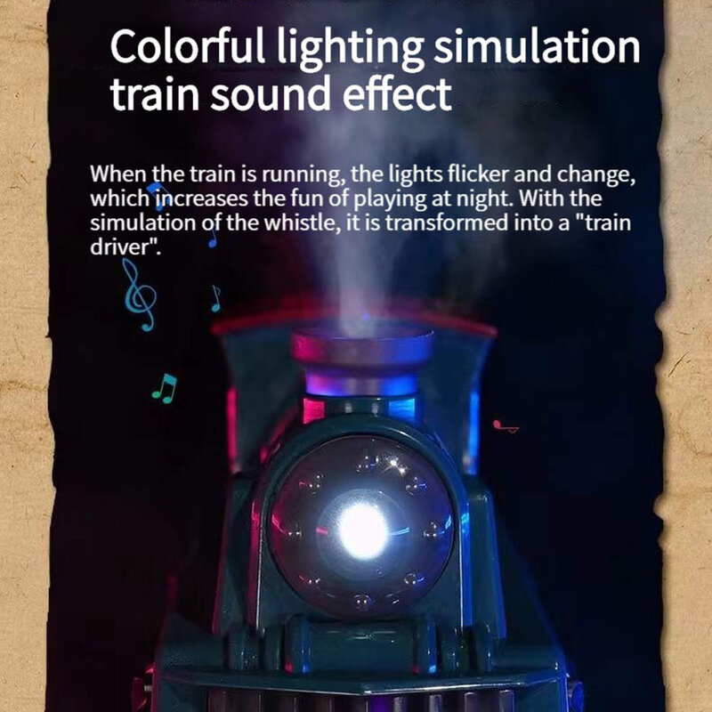 السكك الحديدية الكهربائية الملك الكلاسيكية قطار الركاب محاكاة المياه البخار قاطرة Playset بطارية تعمل الصبي لعب للأطفال