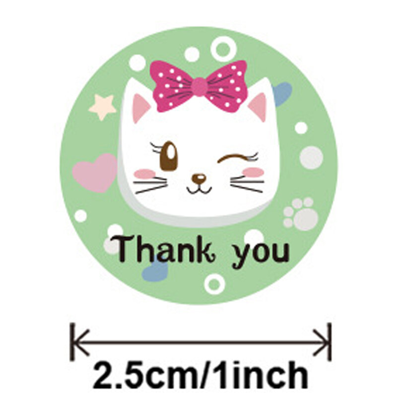 100-500 stücke Kawaii Katze Aufkleber Runde Cartoon Belohnung aufkleber für Schule Lehrer Nette Tiere kinder Schreibwaren Aufkleber Geschenk decor