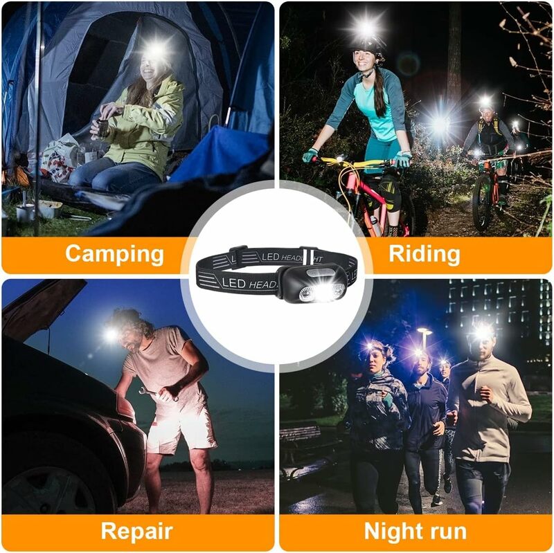Mini faro LED con Sensor recargable, linterna de trabajo impermeable, luz de búsqueda para acampar al aire libre, luz de cabeza de pesca