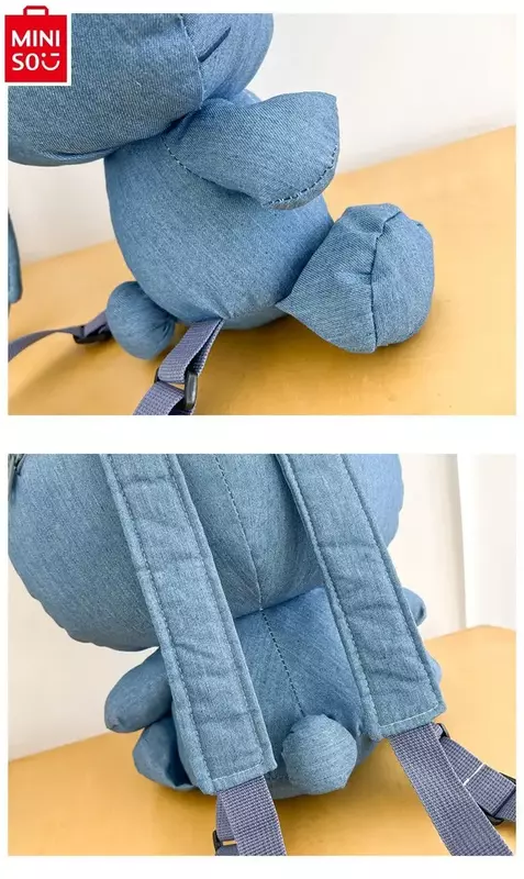 MINISO Sanrio-mochila de almacenamiento versátil multifuncional para mujer, mochila de muñeca dulce, mariposa, mezclilla, moda Retro, Hello Kitty