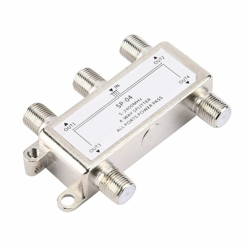 5-2400MHz 4 Way for HD Digital Coax Cable Splitter 4 Channel Satellite/Antenna T Drop Shipping