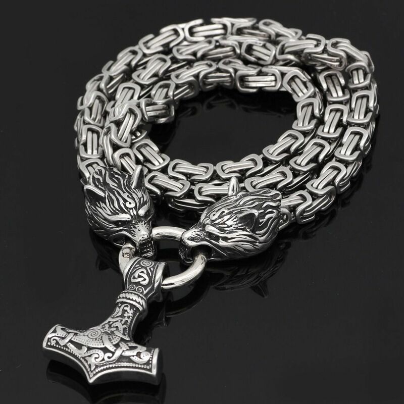 Wolf Head Titanium Steel Necklace Pendants Bracelets EDC Self Defense Whip Fashion Chain Waist Boy Gadgets For Men Cool Gifts