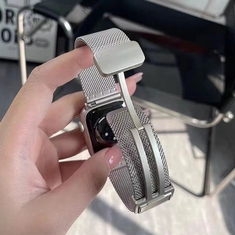Edelstahl-Netz schlaufe für Apple Watch Ultra 2 1 Band 49mm 45mm 44mm 42mm 41mm 40mm 38mm Armband iwatch 9 8 7 6 5 4 3 se Handgelenk