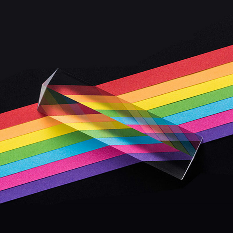 Prisma Triangular arcoíris, cristal fotográfico, Prisma de Color, física, experimento de luz para niños