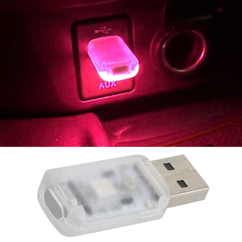 Lampu Hias Kontrol Suara Sentuh Lampu Suasana LED Mobil 5V Lampu Efek Panggung Ajaib USB Pemantik Rokok