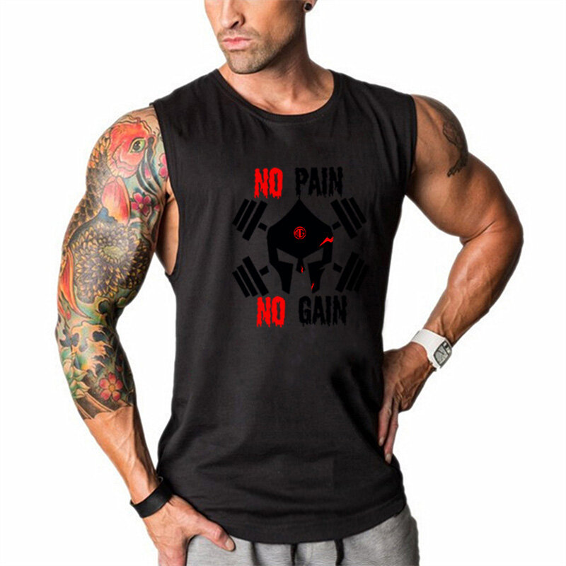 Workout Fitness Men Tank Top Running Stringers  Tops Singlet Brand Gyms Clothing Cotton Sleeveless Shirt Muscle 