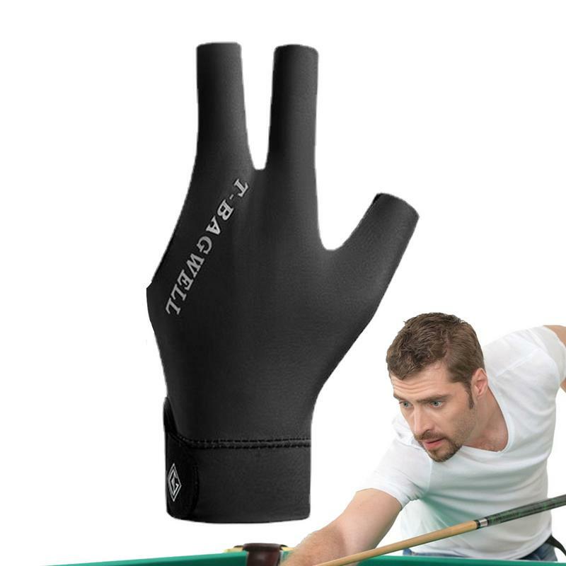 Guanti da biliardo a tre dita guanti da biliardo da biliardo assorbono il sudore guanti traspiranti e antiscivolo Snooker protezione della mano sinistra