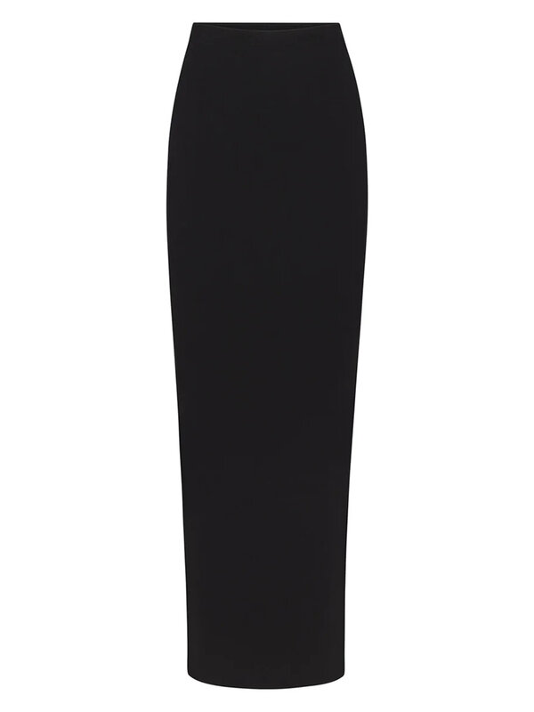 Kobiety 2-częściowe długie spódnice stroje bez rękawów krótkie bluzki długa obcisła sukienka komplety spódniczek letnie klubowe Streetwear (czarne L)