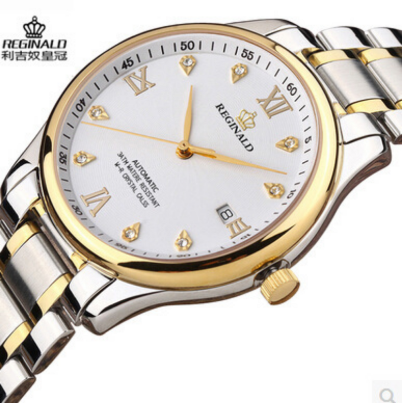 Reginald zegarek mężczyźni Casual zegarki biznesowe stal nierdzewna 316L Auto data zegarki kwarcowe mężczyźni Reloj Hombre Relogio Masculino