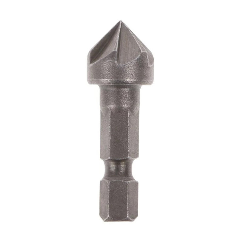 1pc 1/4 Inch Hex Shank 5 Flute Chamfering Drill Bit Tool Woodworking Hole Opener Countersink Drill For Drilling Wood Rubber