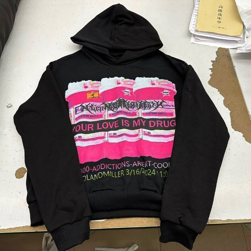 Y 2K Amerikaanse Street Fashion Anime Brief Graffiti Print Oversized Hoodie Mannen Goth Hiphop Mode Pullover Sweatshirt Vrouwen