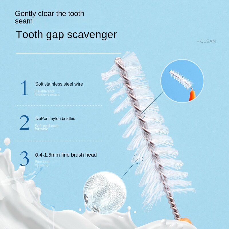 60 pezzi 0.6-1.5mm spazzole interdentali assistenza sanitaria dente Push-Pull Escova rimuove cibo e placca denti migliori strumento per l'igiene orale
