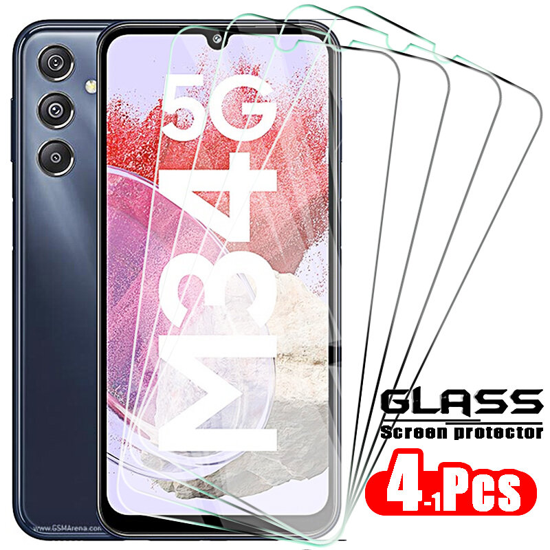 3PCS Front Black HD Screen Protector for Samsung Galaxy M34 M54 5G M24 M14 A54 A34 A24 A14 5G 4G Tempered Glass Anti Flims