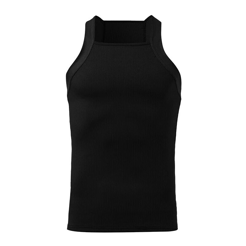 2023 Men Fashion Tank Tops Solid Color O-neck Sleeveless Skinny Gym Streetwear Casual Vests Party Men Luxury Clothing