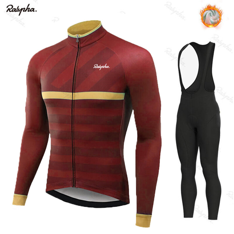 ฤดูหนาวขนแกะชุดขี่จักรยานเสื้อผ้าผู้ชายชุดกีฬาขี่จักรยาน MTB เสื้อผ้ากางเกงอบอุ่นชุด Ropa Ciclismo