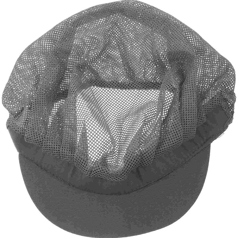 قبعة جيدة التهوية مقاومة للأتربة للرجال والنساء ، قبعات المطبخ ، الشيف ، النادل ، صحية ، مصنع للأغذية ، بني ، شبكة كاملة