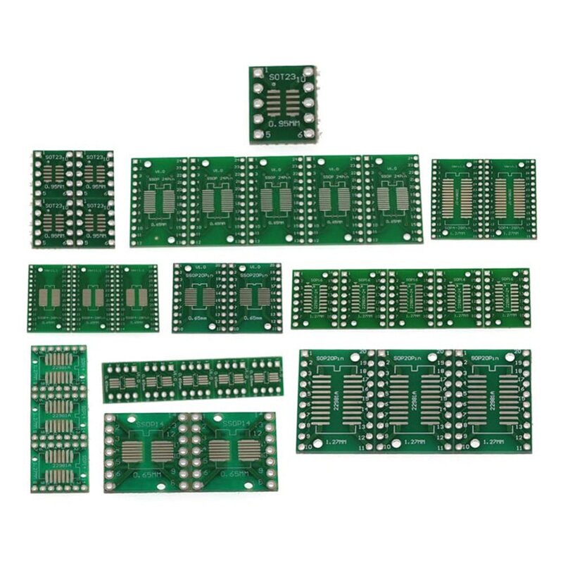 Smd-ディップ用PCBボードキット,sop,ssop,sot23,8, 10, 14, 16, 20, 24, 28,35個