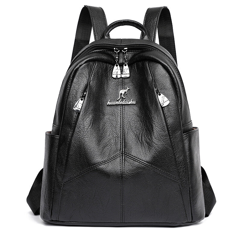 Women's Genuine Leather Backpacks Ladies Fashion Travel Bags Femal Daily Holiday Knapsack Style Girl's Large Size Schoolbag