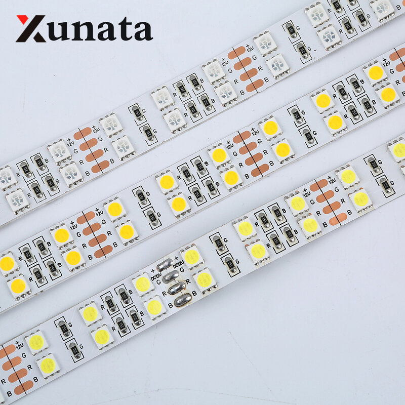 LED 스트립 조명, SMD5050 600, 5m, DC 12V, 24V, 유연한 LED 리본, 더블 행 방수 LED 조명 스트립, 집 장식용