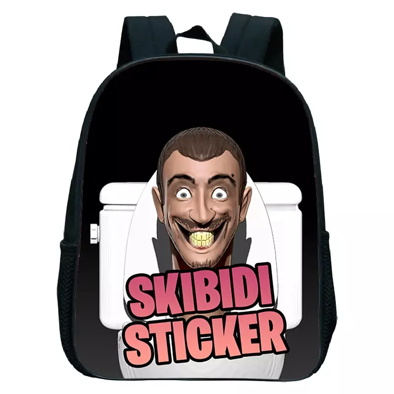 Skibidi 게임 변기 프린트 배낭, 소년 소녀 유치원 가방, 만화 어린이 배낭 소프트백 책가방, 유아 미니 책가방