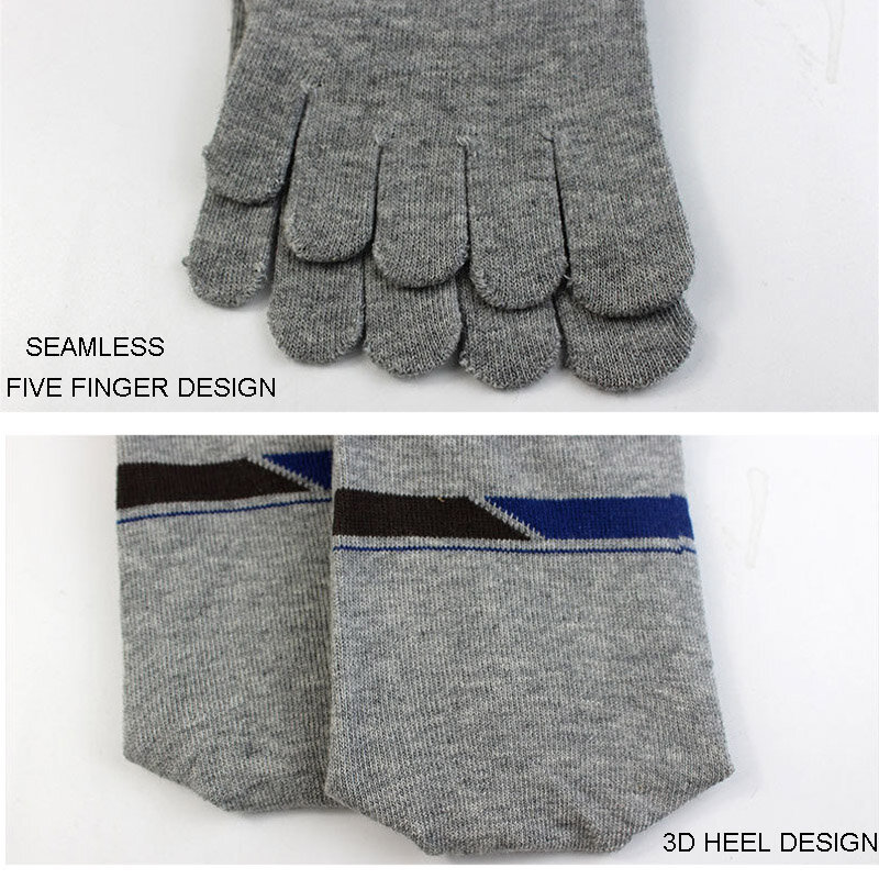 Calcetines de vestir de algodón con dedos de los pies para hombre, calcetín desodorante de estilo japonés a rayas de cinco dedos, 5 pares