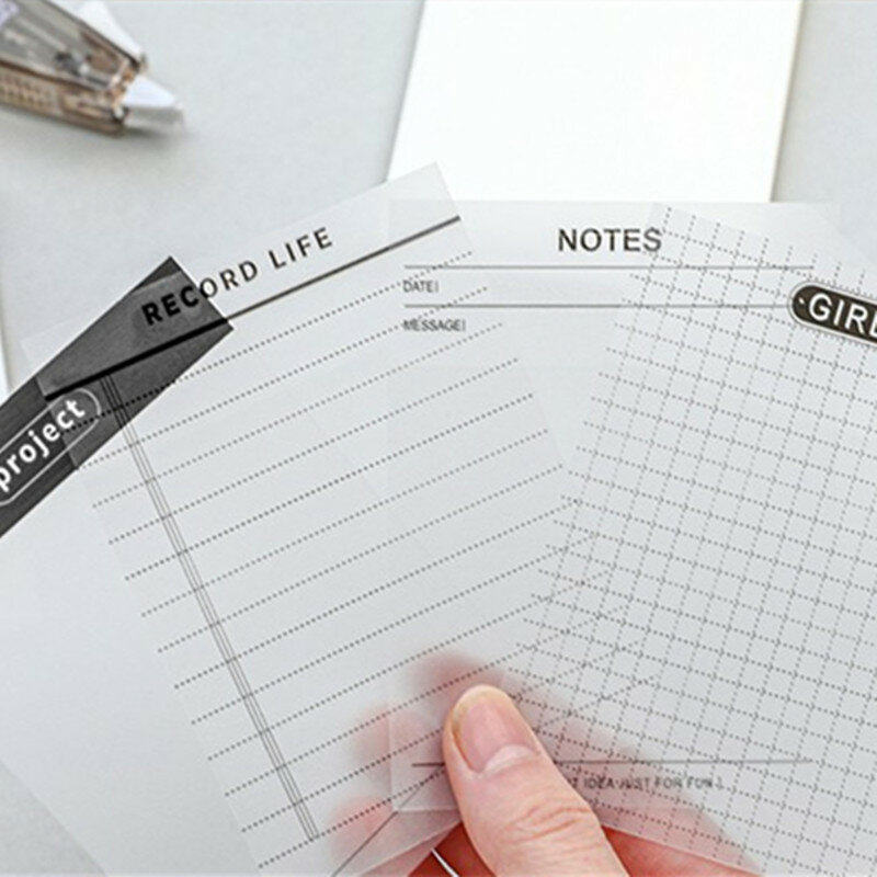 Nieuwe Draagbare 50/80 Vel Blanco Grid Transparante Sticky Note Memo Pad Voor Maken Notities Planning Notepad School Kantoorbenodigdheden