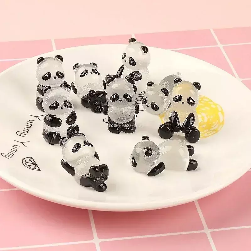 1 teile/satz glühende Panda-Mini-Figuren Miniatur-Panda-Mikro landschafts verzierung, die im dunklen Miniatur blumen topf dekor glüht