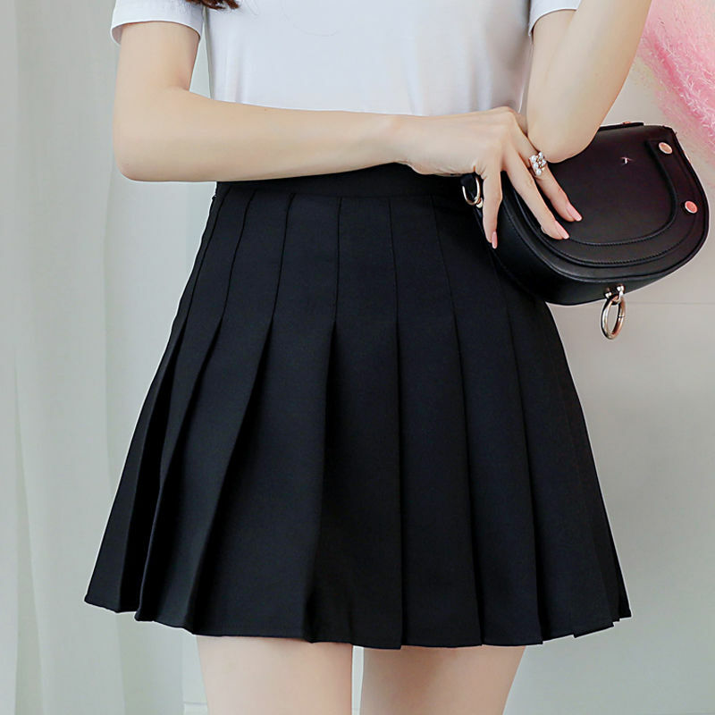 Mulheres de cintura alta saia plissada y2k verão casual a linha xadrez preto tênis uniforme escolar japonês mini saias para meninas