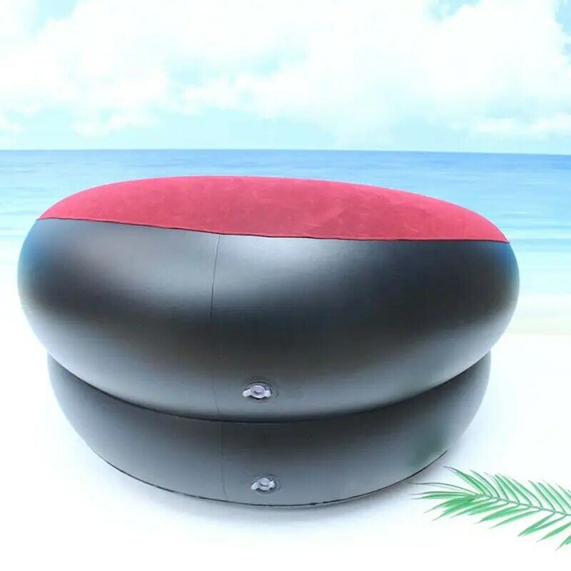 Thicken Plastic Inflatable Sofa Stool Chair, Indoor or Outdoor, Inflation Size 82X82X50cm for Adults Home Office Break Sofa