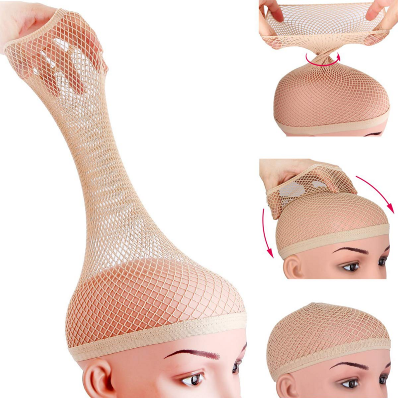 1 pz parrucca Cap rete per capelli in Nylon di buona qualità con parrucca elastica rete per capelli tessitura marrone nuova moda per le donne