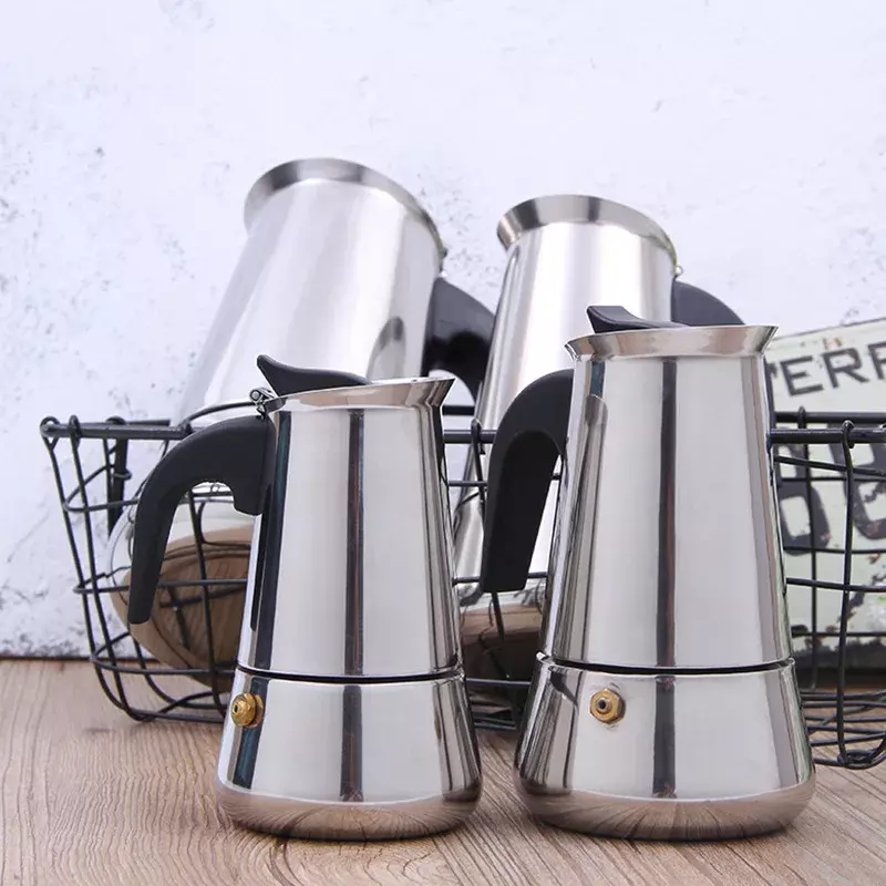 Draagbare Espresso Koffiezetapparaat 100Ml/200Ml/300Ml/450Ml Moka Pot Rvs Koffie brouwer Waterkoker Pot Voor Pro Barista