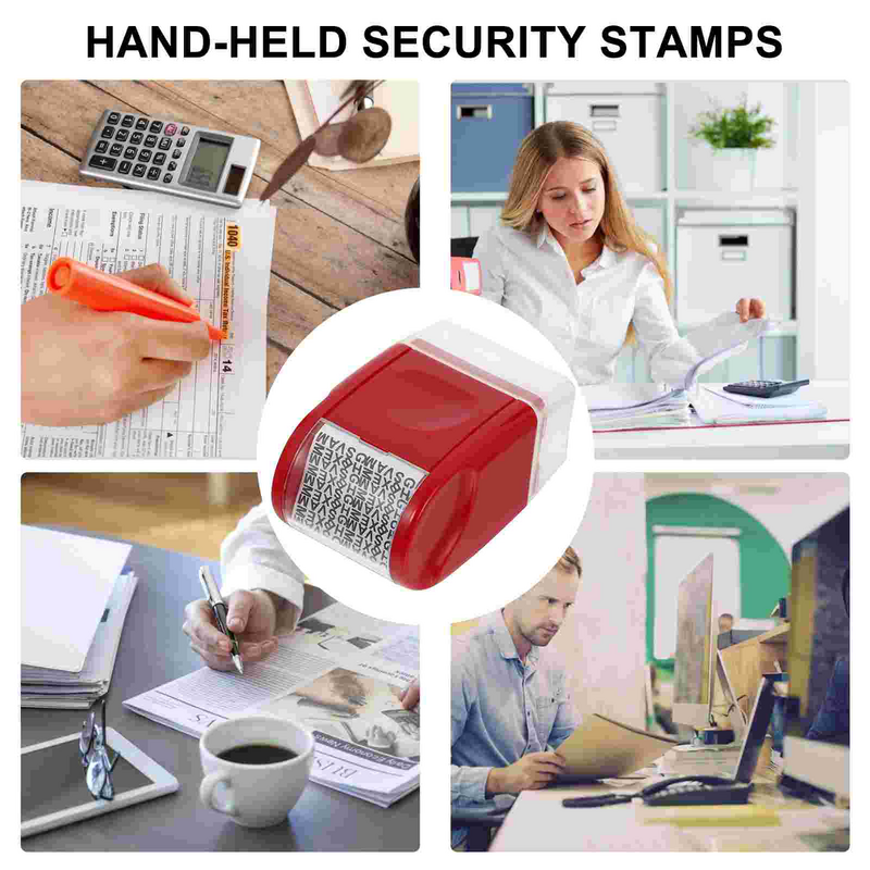 Sigillo di segretezza francobolli di sicurezza personale privato rullo tenuto in mano in plastica garmorizzata